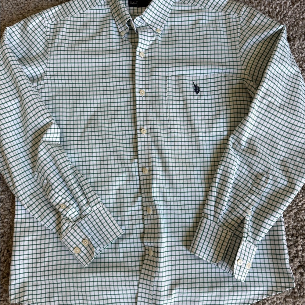 Polo by Ralph Lauren Men's Green Checkered Shirt